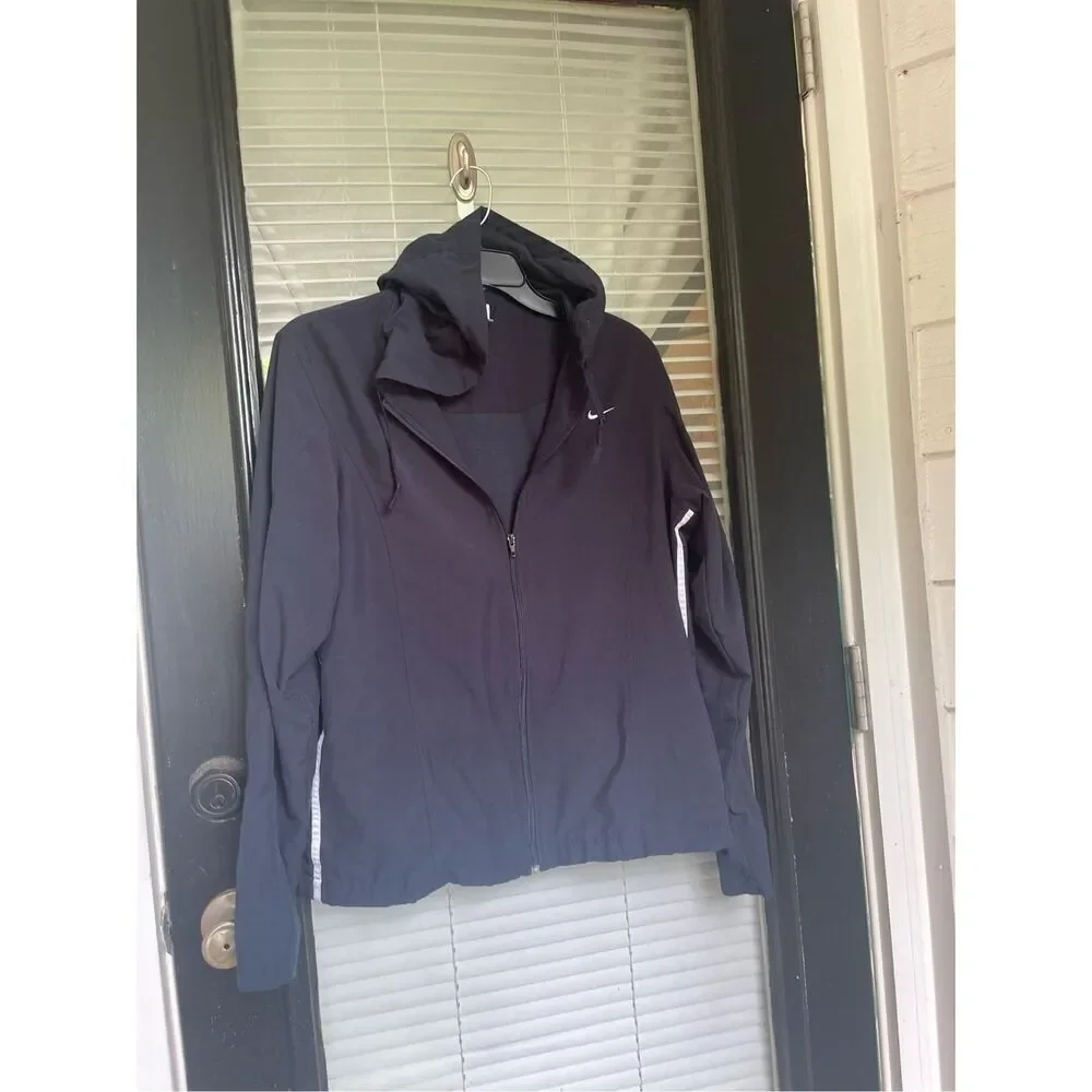 Nike Women’s Blue Full Zip Lightweight Hooded Jacket Size Large 12-14